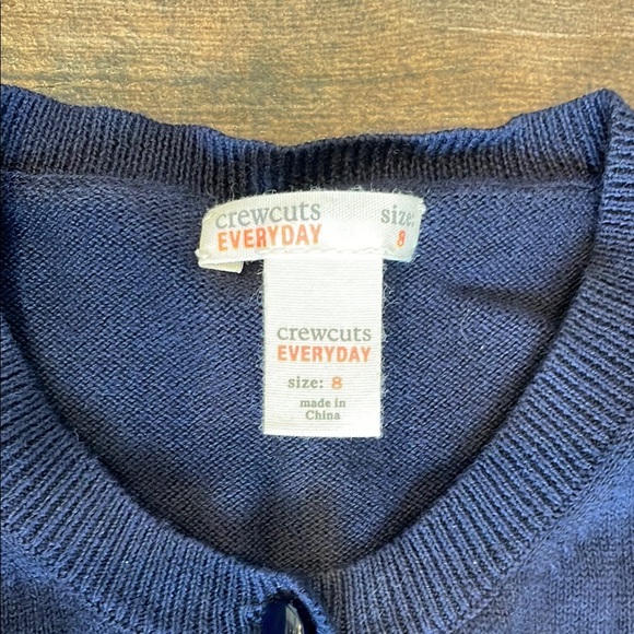 Crewcuts Everyday Navy Blue Cardigan Sweater- Size 8 - Picture 2 of 3